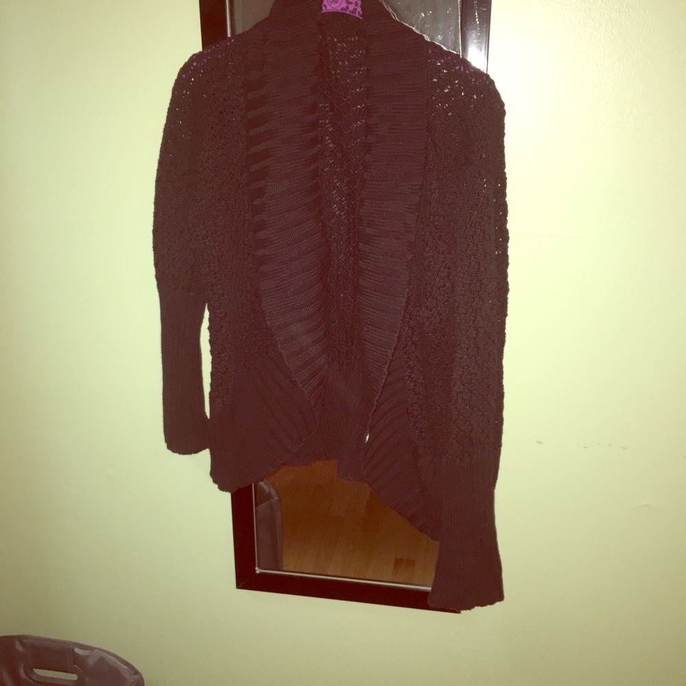Black crocheted shrug